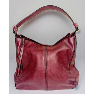 Concealed Carry Hobo Purse for Women Faux Leather Crossbody Shoulder Wine Red